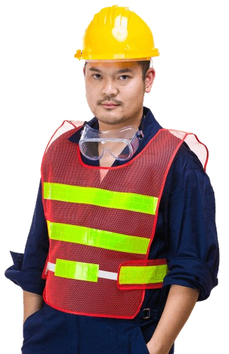 A man wearing a safety vest.